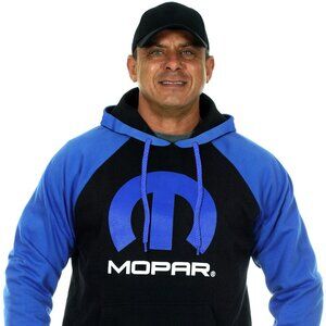 JH Design Men’s Mopar Logo Sweatshirt Raglan Pullover Hoodie Size Sm to 4x